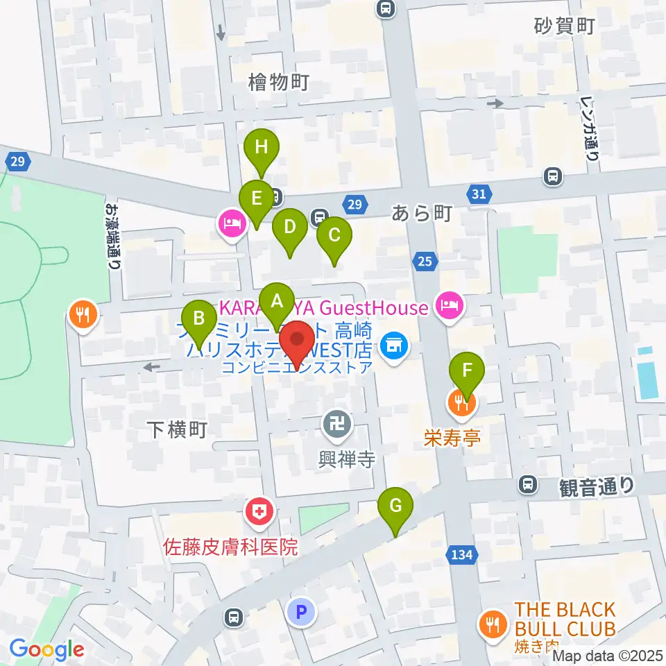高崎TRUST55周辺の駐車場・コインパーキング一覧地図