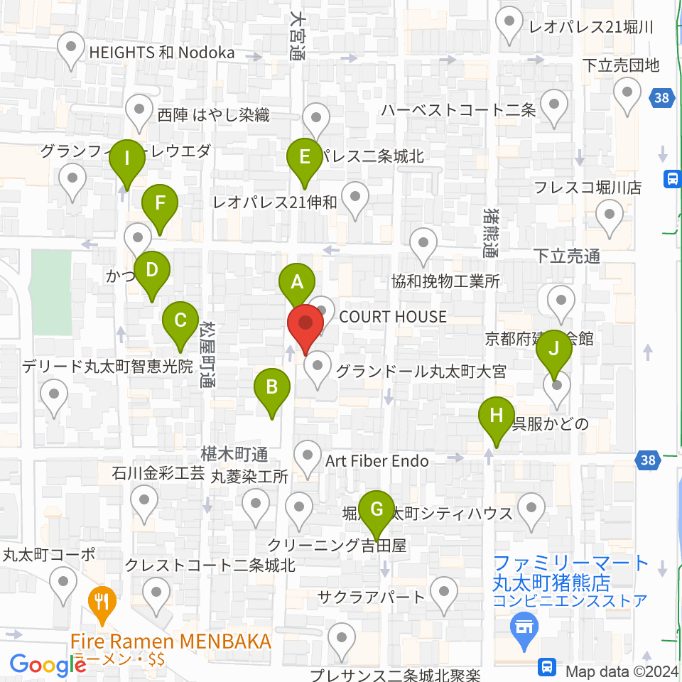 拾得周辺の駐車場・コインパーキング一覧地図