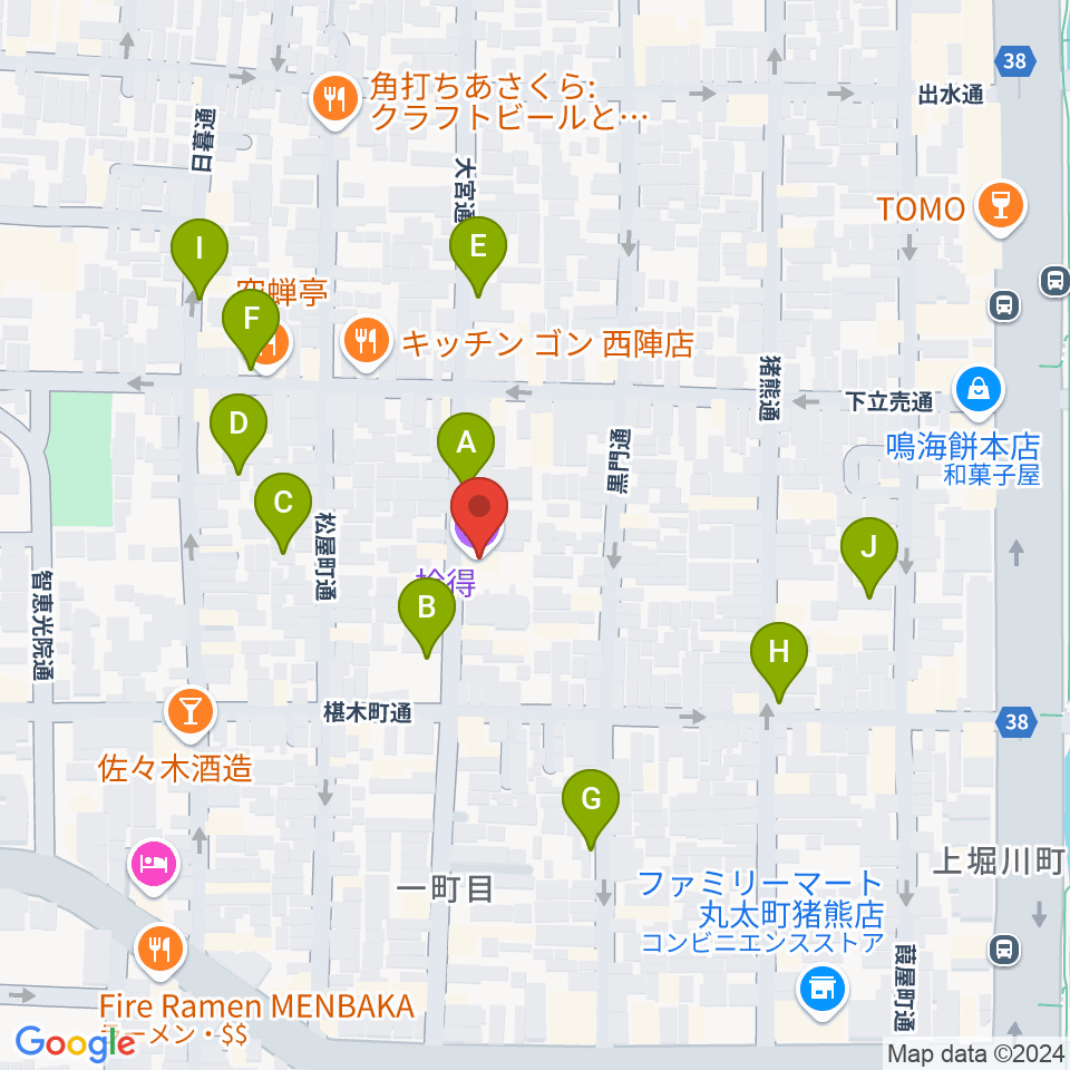 拾得周辺の駐車場・コインパーキング一覧地図