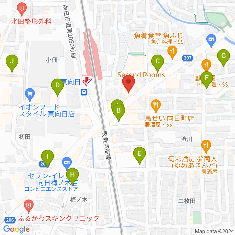 Second Rooms周辺の駐車場・コインパーキング一覧地図