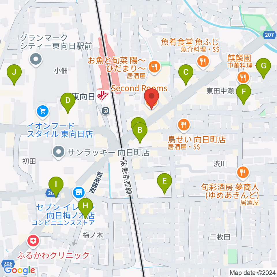 Second Rooms周辺の駐車場・コインパーキング一覧地図