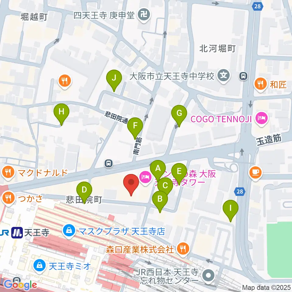 ワンリバーギター&ボーカルスクール周辺の駐車場・コインパーキング一覧地図