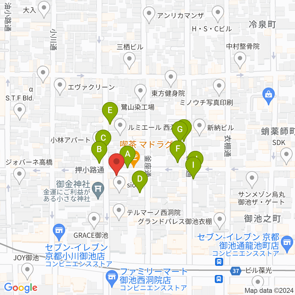 京都nano周辺の駐車場・コインパーキング一覧地図