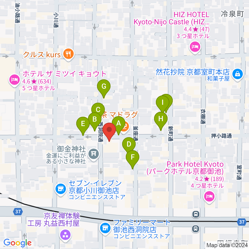 京都nano周辺の駐車場・コインパーキング一覧地図