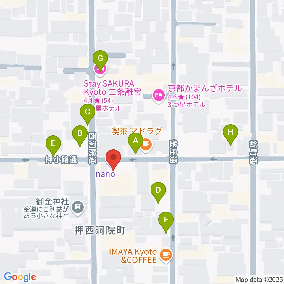 京都nano周辺の駐車場・コインパーキング一覧地図