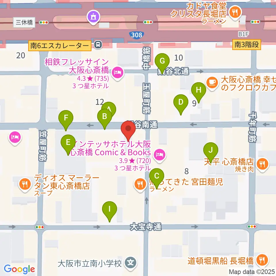 心斎橋CLUB STOMP周辺の駐車場・コインパーキング一覧地図