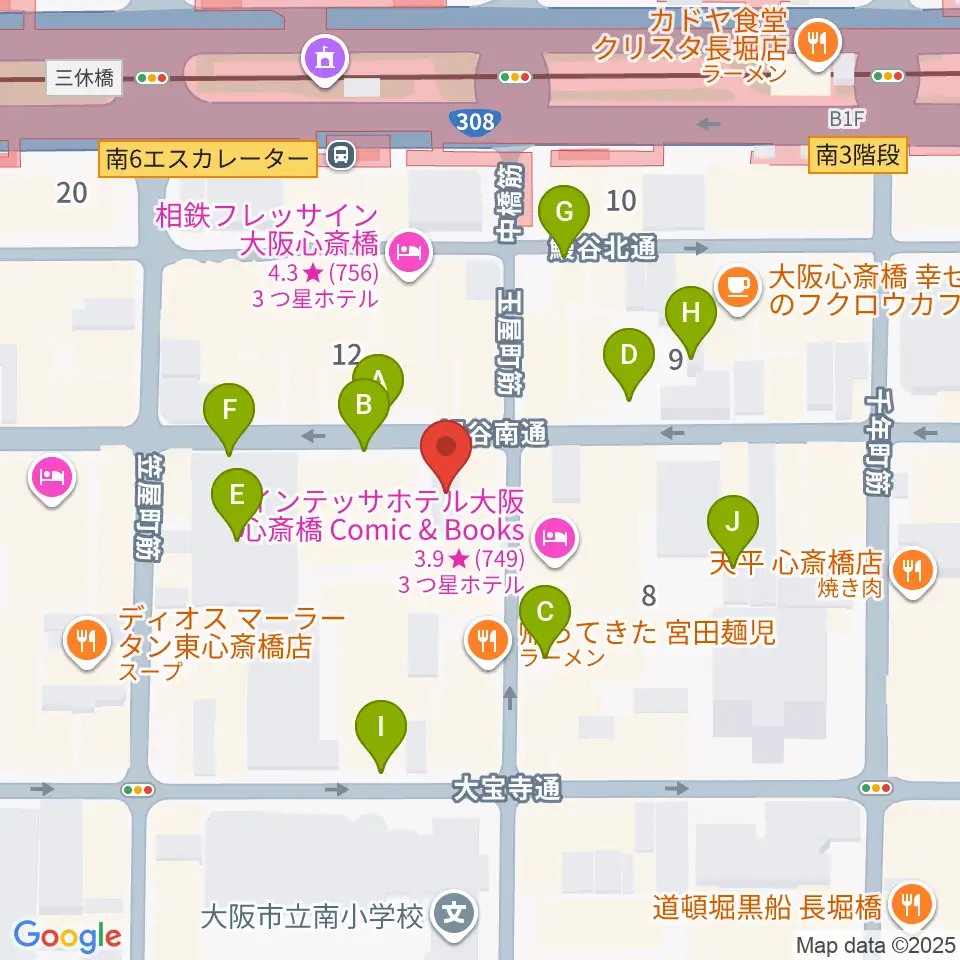 心斎橋CLUB STOMP周辺の駐車場・コインパーキング一覧地図