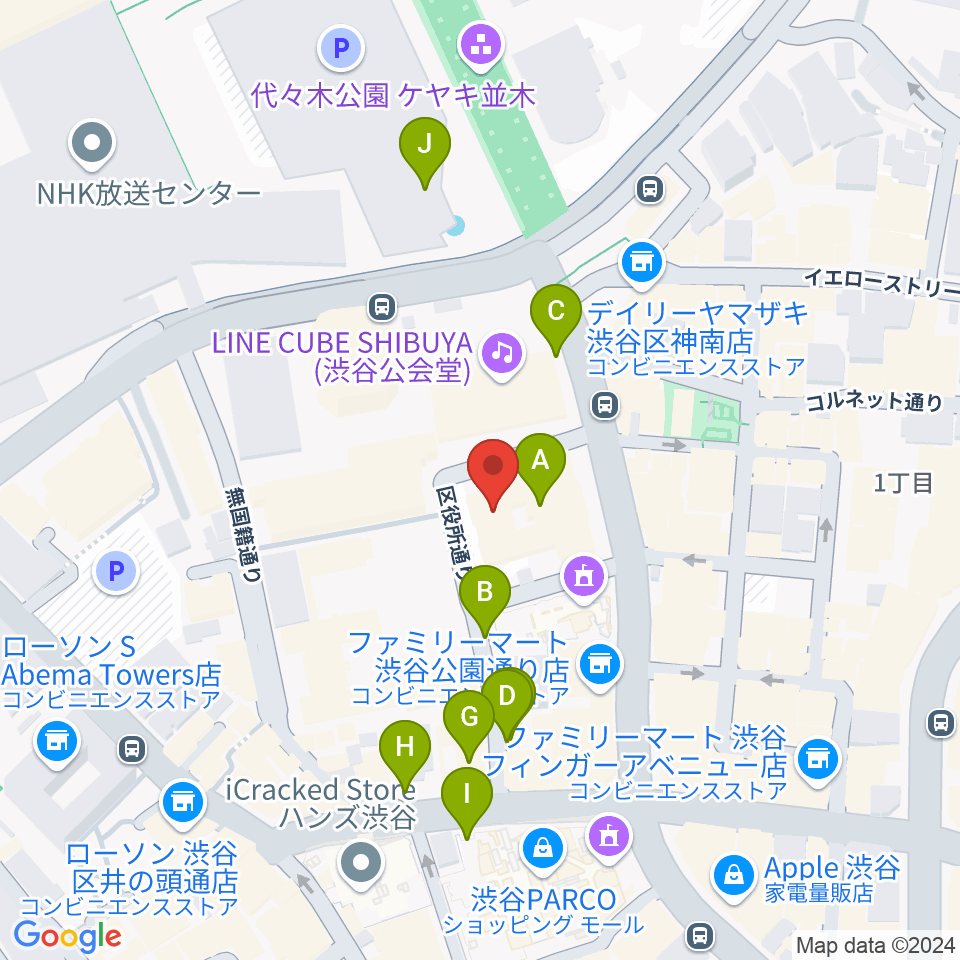 渋谷公園通りBODY&SOUL周辺の駐車場・コインパーキング一覧地図