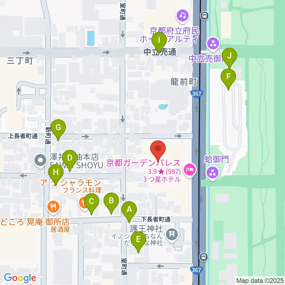 京都KBSホール周辺の駐車場・コインパーキング一覧地図