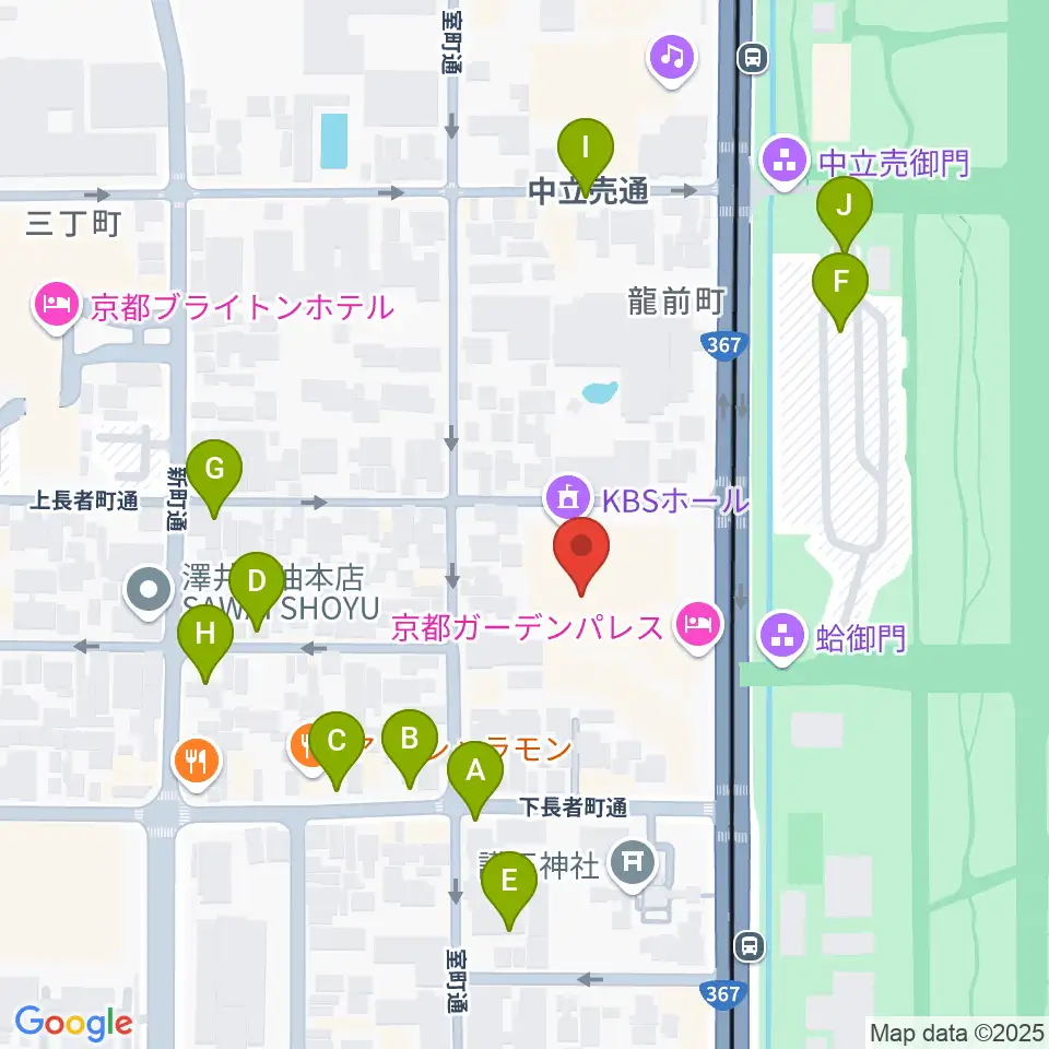 京都KBSホール周辺の駐車場・コインパーキング一覧地図