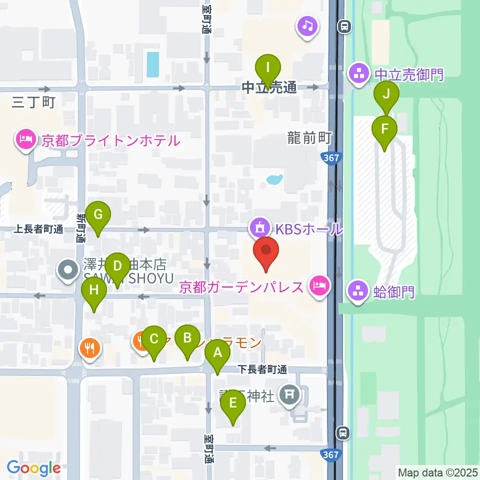 京都KBSホール周辺の駐車場・コインパーキング一覧地図