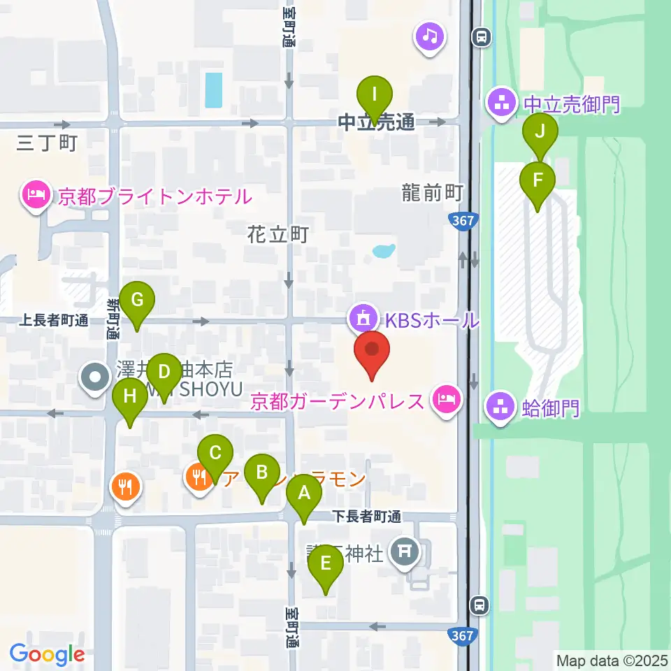 京都KBSホール周辺の駐車場・コインパーキング一覧地図