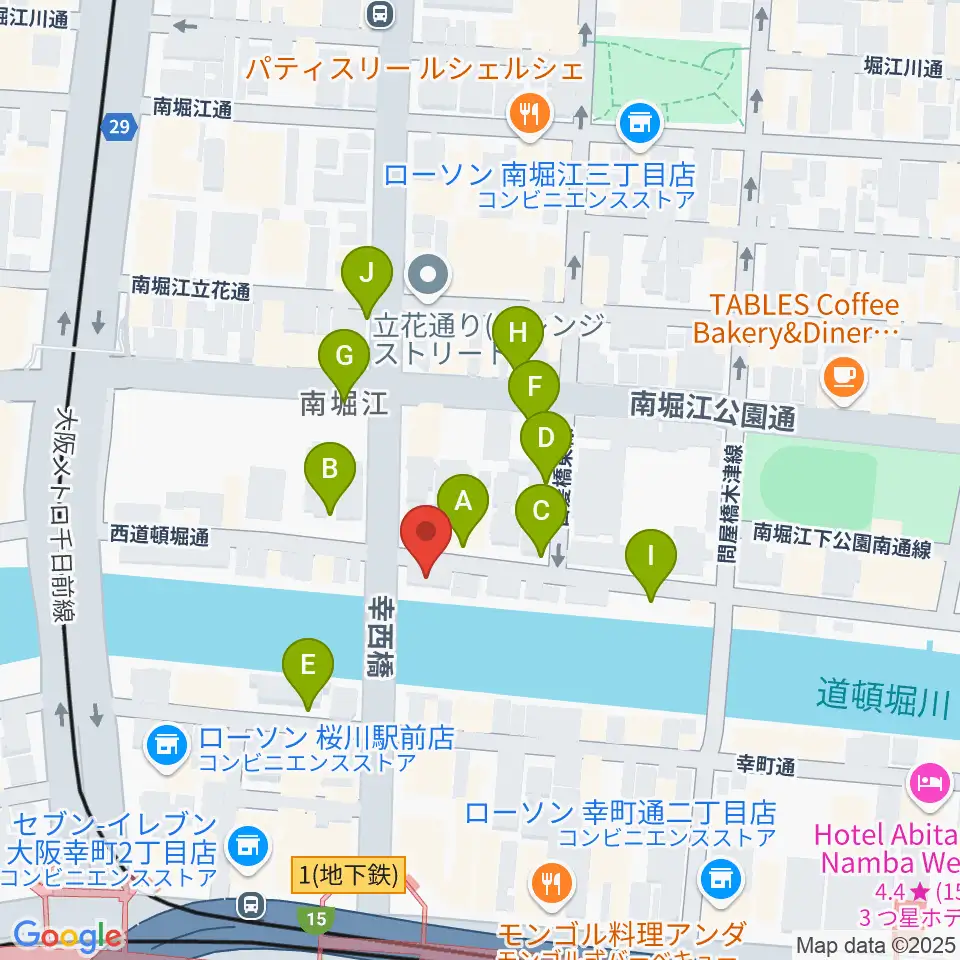 南堀江エンヴァイロメントゼロジー周辺の駐車場・コインパーキング一覧地図
