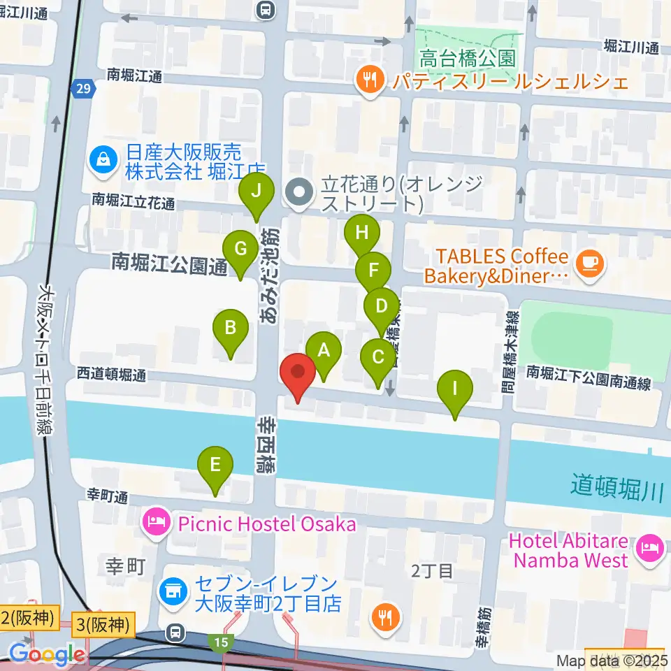 南堀江エンヴァイロメントゼロジー周辺の駐車場・コインパーキング一覧地図