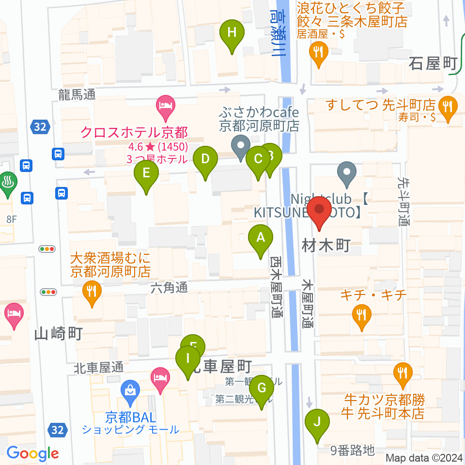 木屋町アバンギルド周辺の駐車場・コインパーキング一覧地図