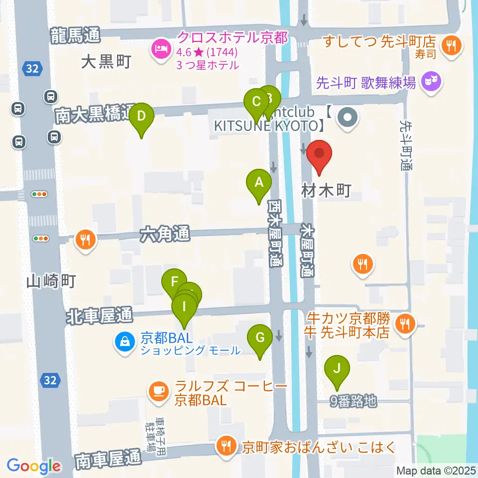 木屋町アバンギルド周辺の駐車場・コインパーキング一覧地図