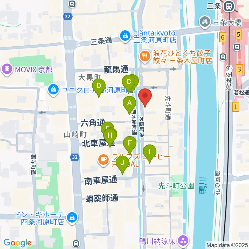 木屋町アバンギルド周辺の駐車場・コインパーキング一覧地図
