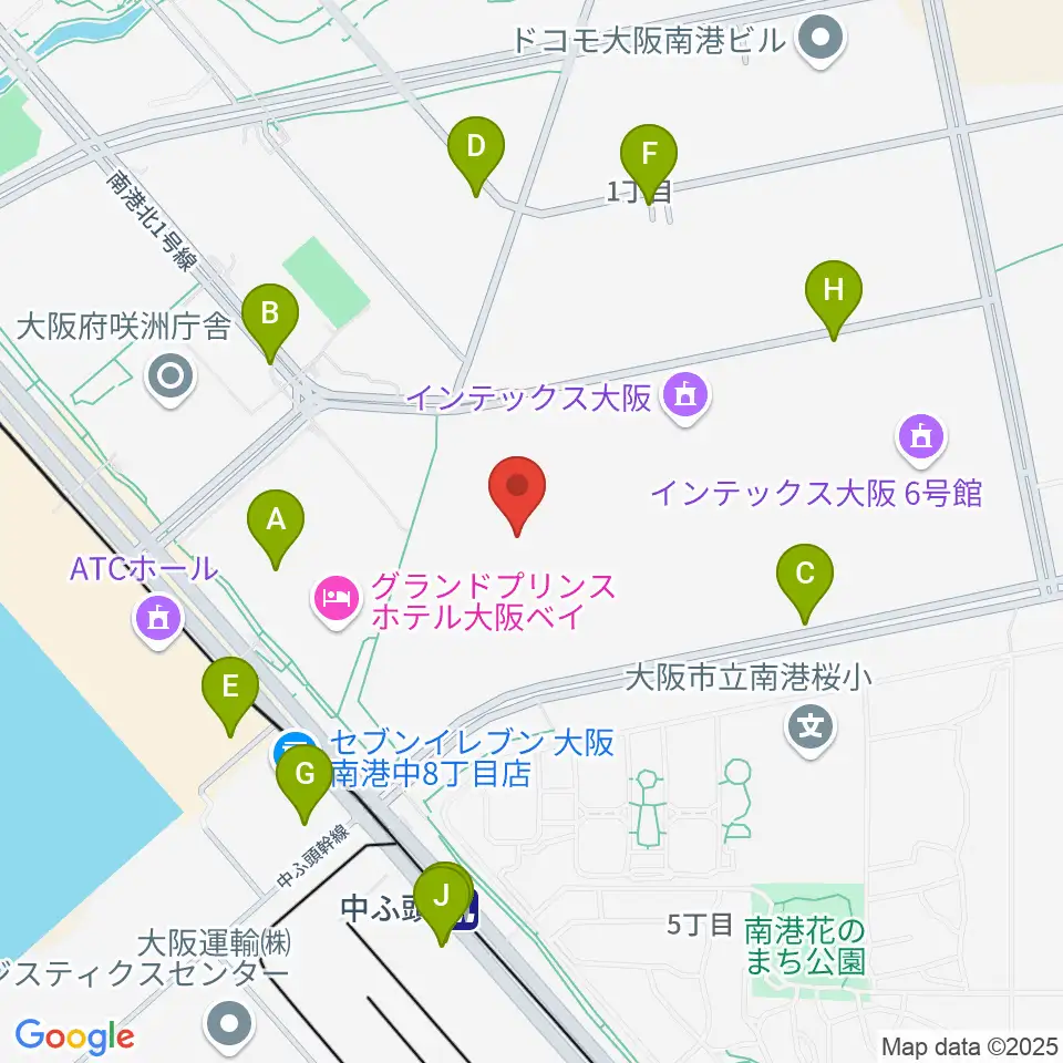 インテックス大阪 5号館周辺の駐車場・コインパーキング一覧地図
