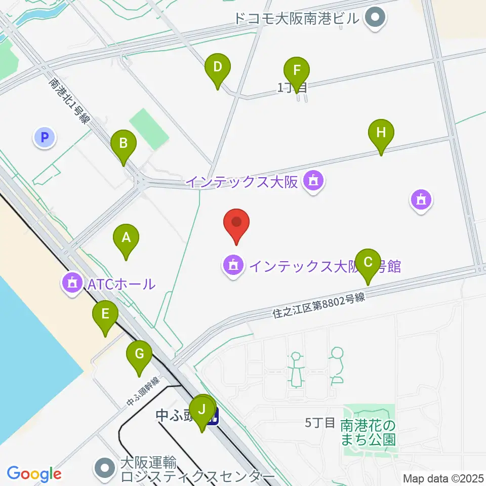 インテックス大阪 5号館周辺の駐車場・コインパーキング一覧地図