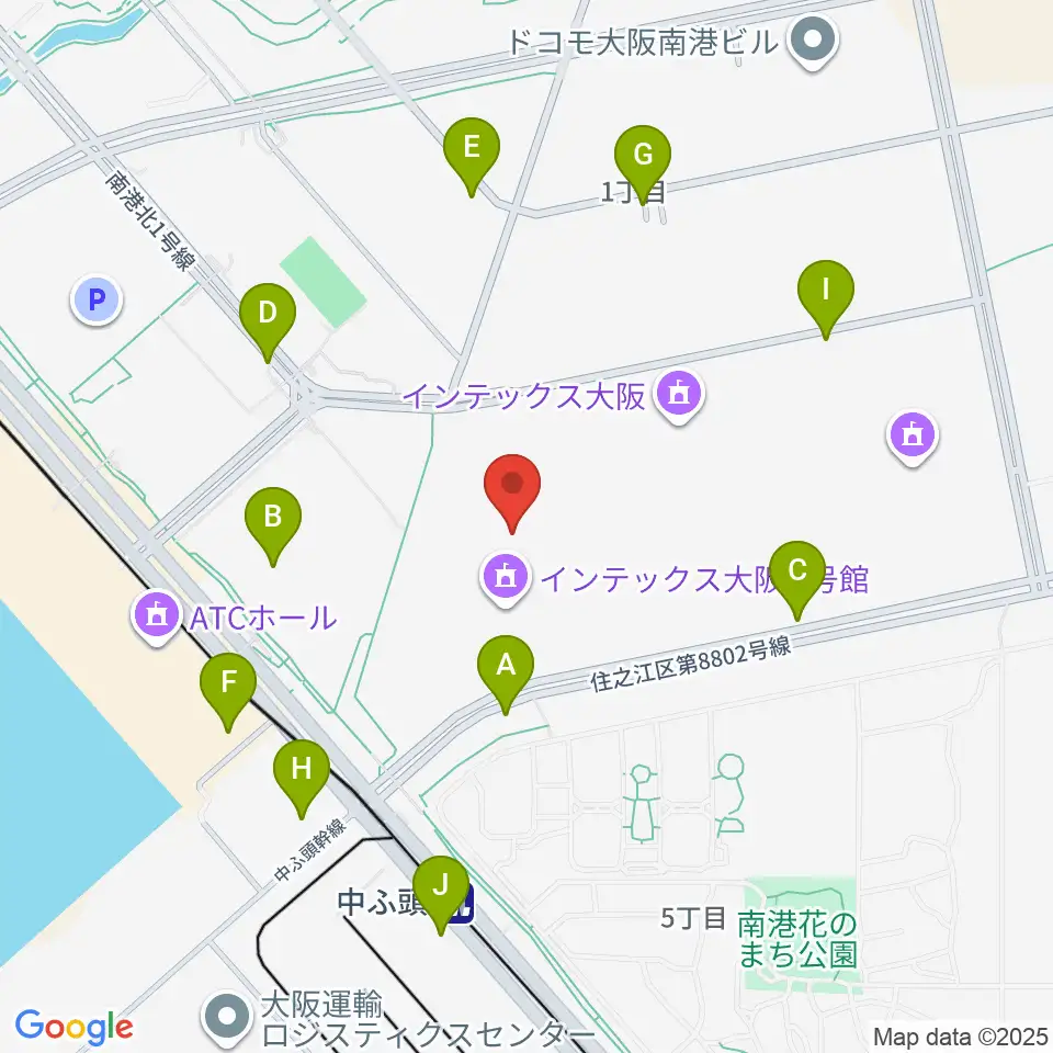 インテックス大阪5号館周辺の駐車場・コインパーキング一覧地図