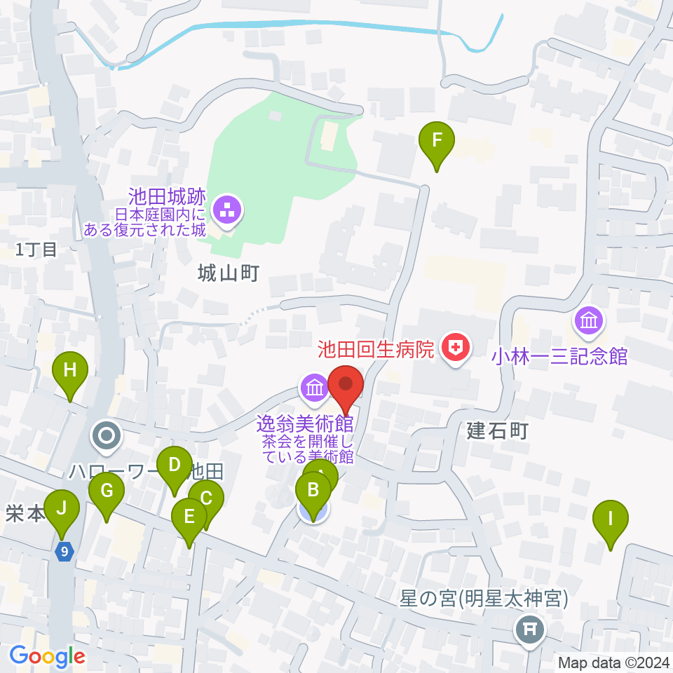 逸翁美術館マグノリアホール周辺の駐車場・コインパーキング一覧地図