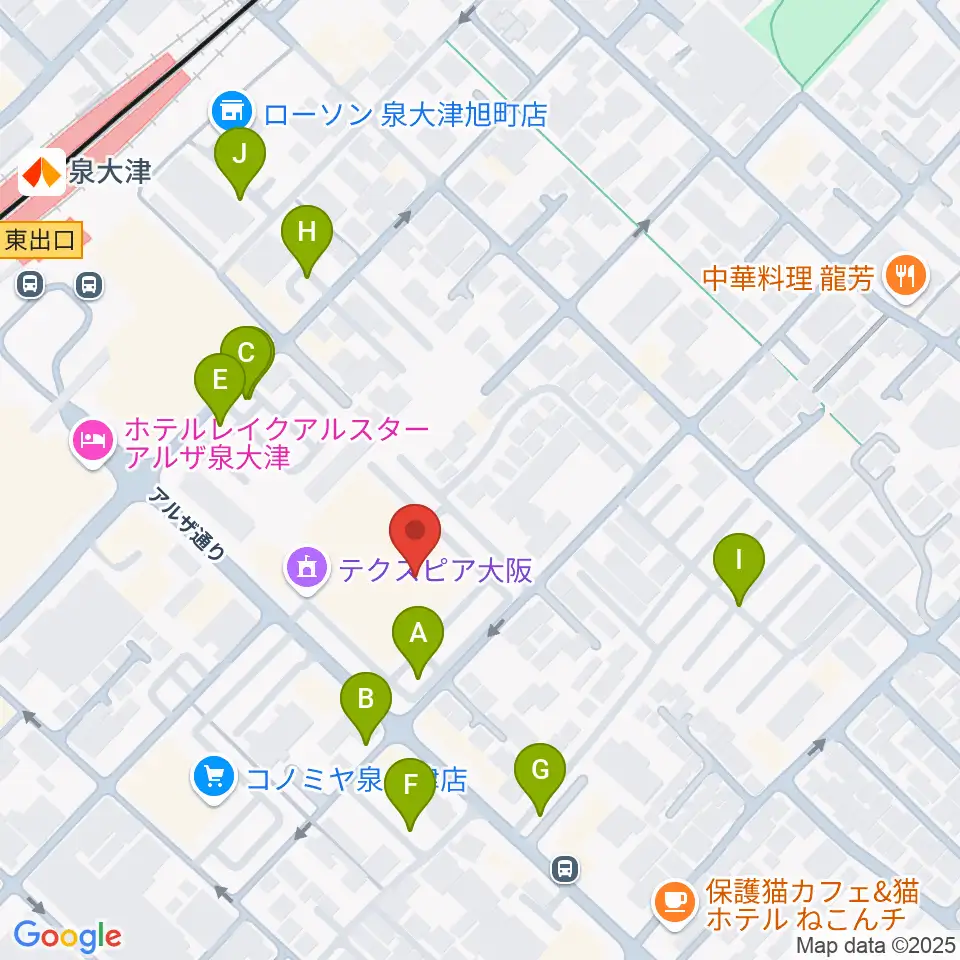 テクスピア大阪周辺の駐車場・コインパーキング一覧地図