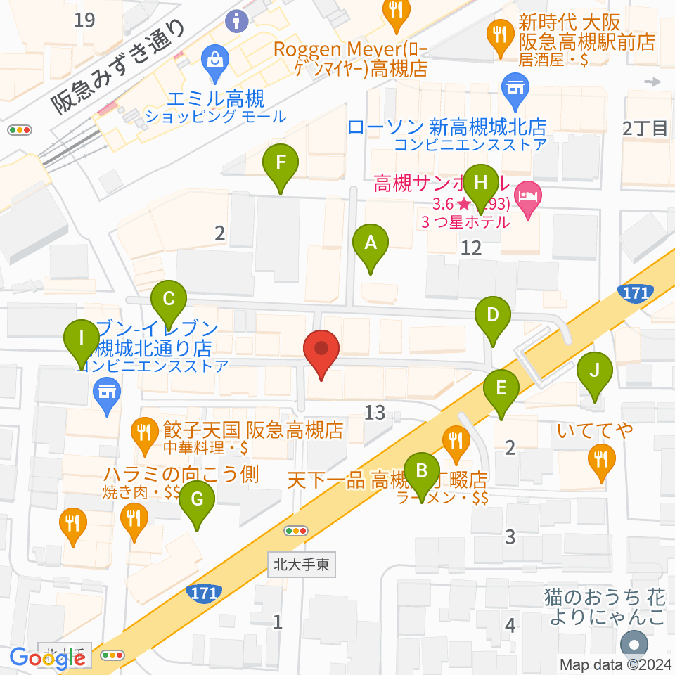 オンチューン周辺の駐車場・コインパーキング一覧地図