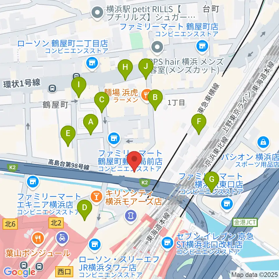 横浜ケントス周辺の駐車場・コインパーキング一覧地図