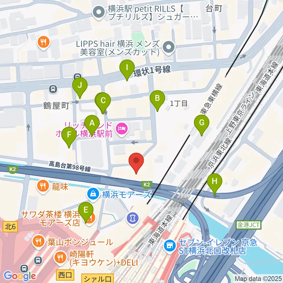横浜ケントス周辺の駐車場・コインパーキング一覧地図