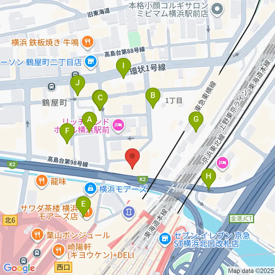 横浜ケントス周辺の駐車場・コインパーキング一覧地図