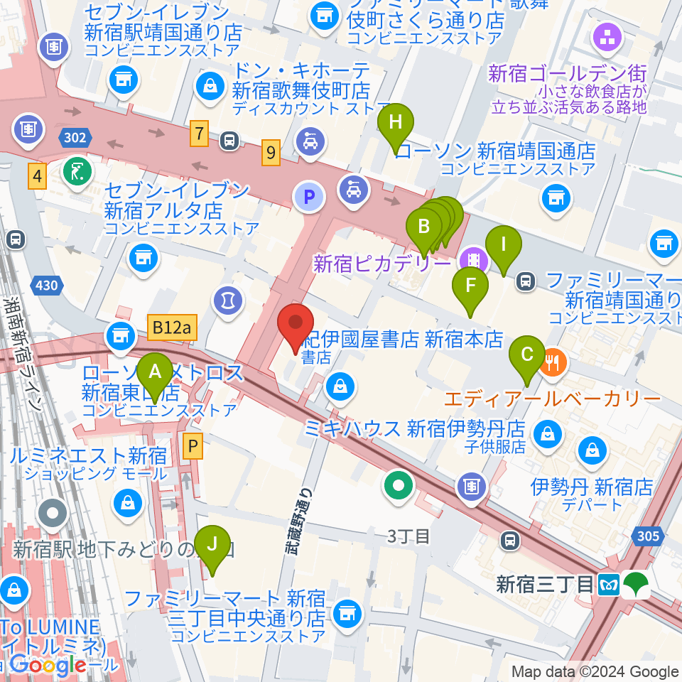 新宿ケントス周辺の駐車場・コインパーキング一覧地図