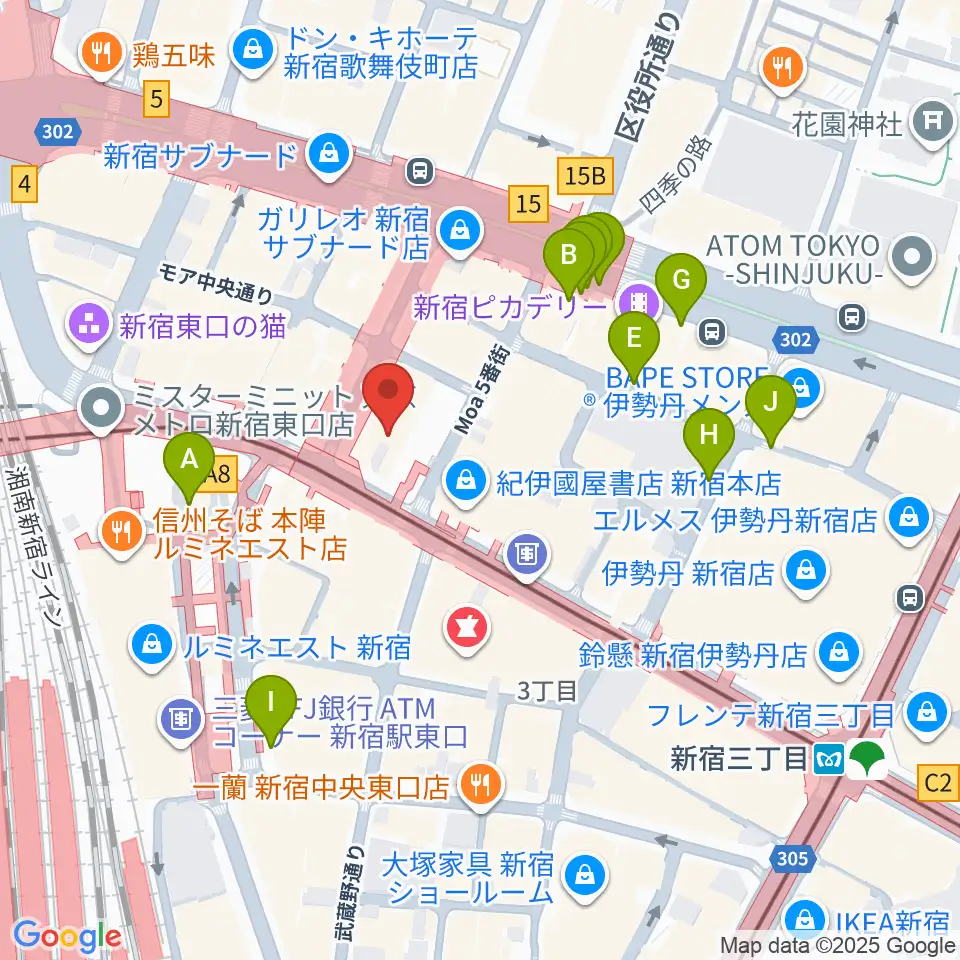 新宿ケントス周辺の駐車場・コインパーキング一覧地図