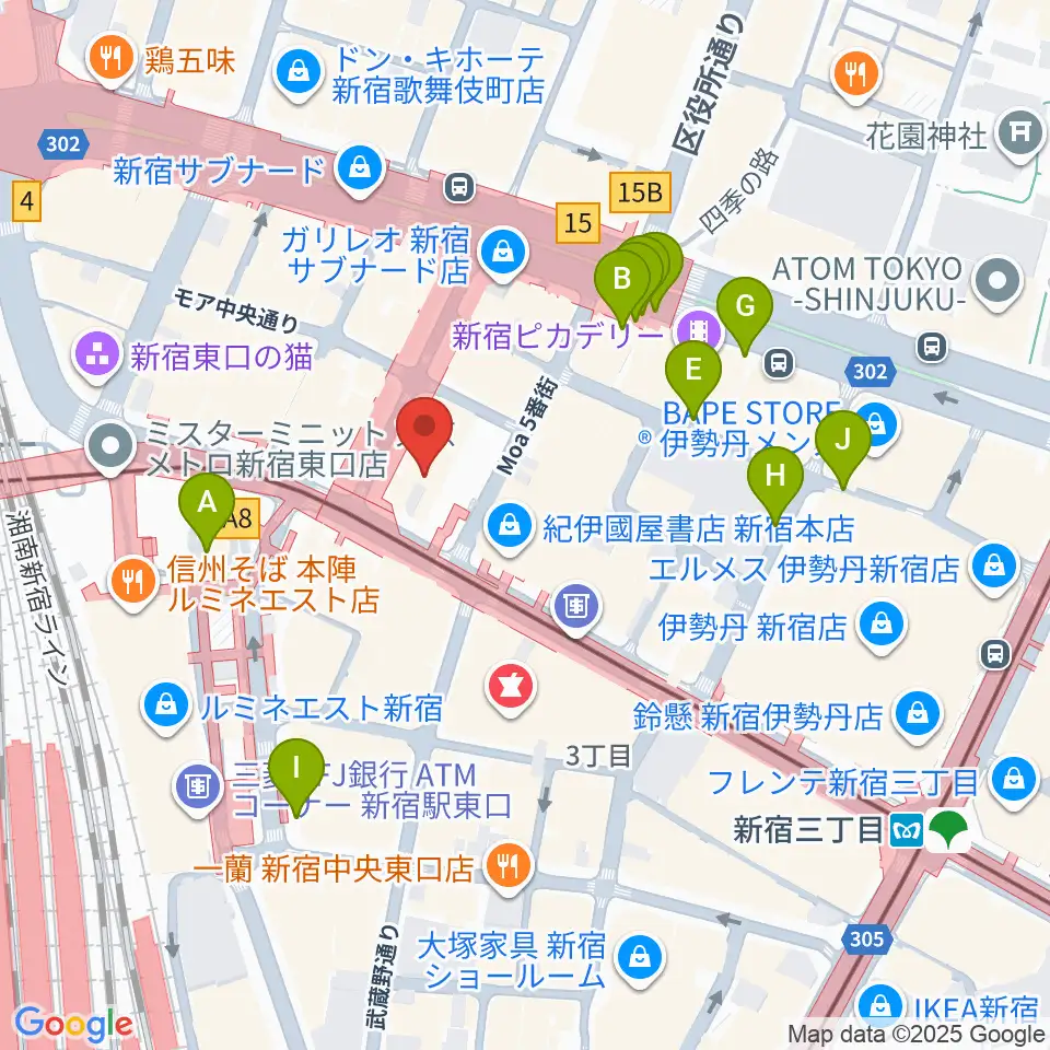 新宿ケントス周辺の駐車場・コインパーキング一覧地図
