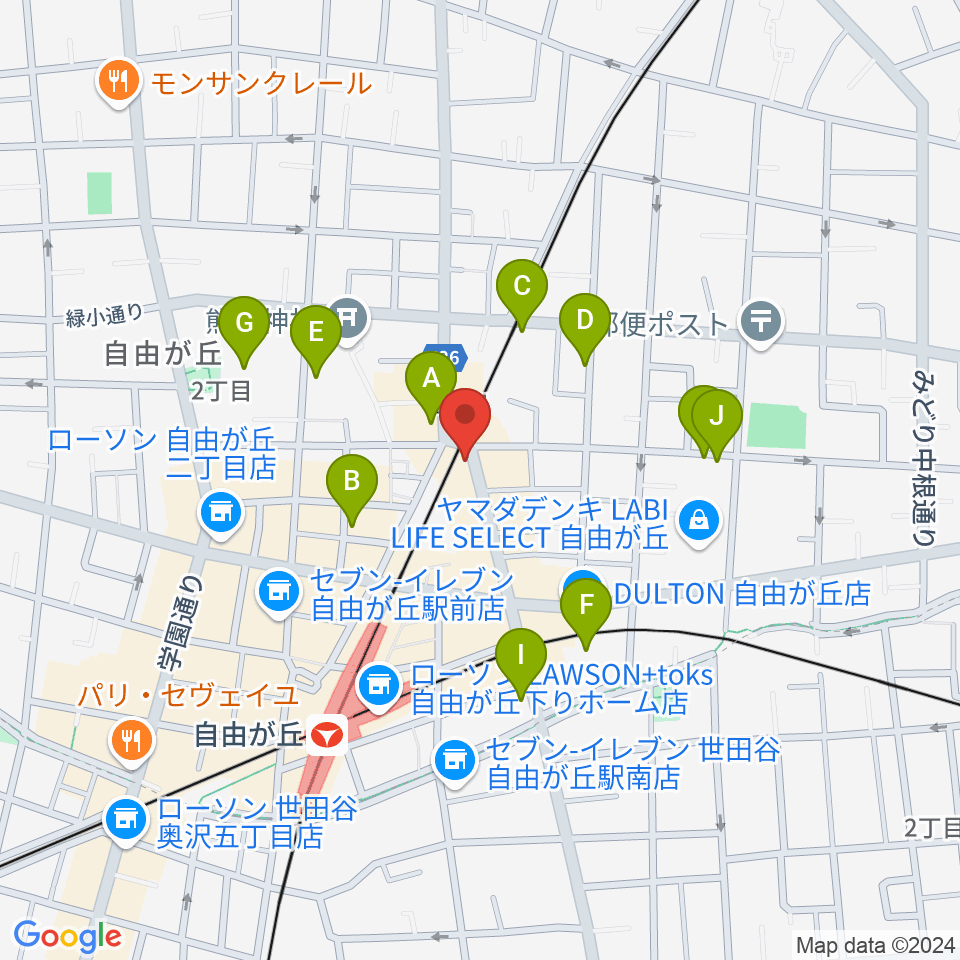 自由ヶ丘ヴァイオリン周辺の駐車場・コインパーキング一覧地図