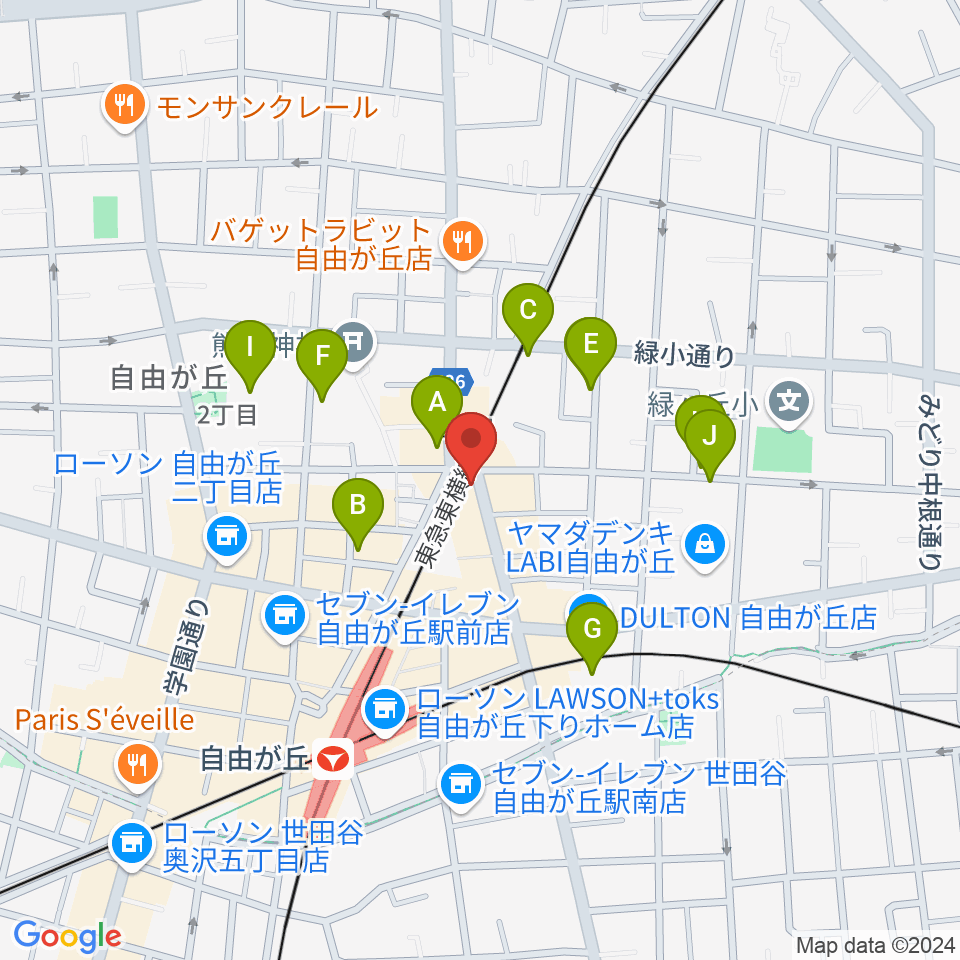 自由ヶ丘ヴァイオリン周辺の駐車場・コインパーキング一覧地図