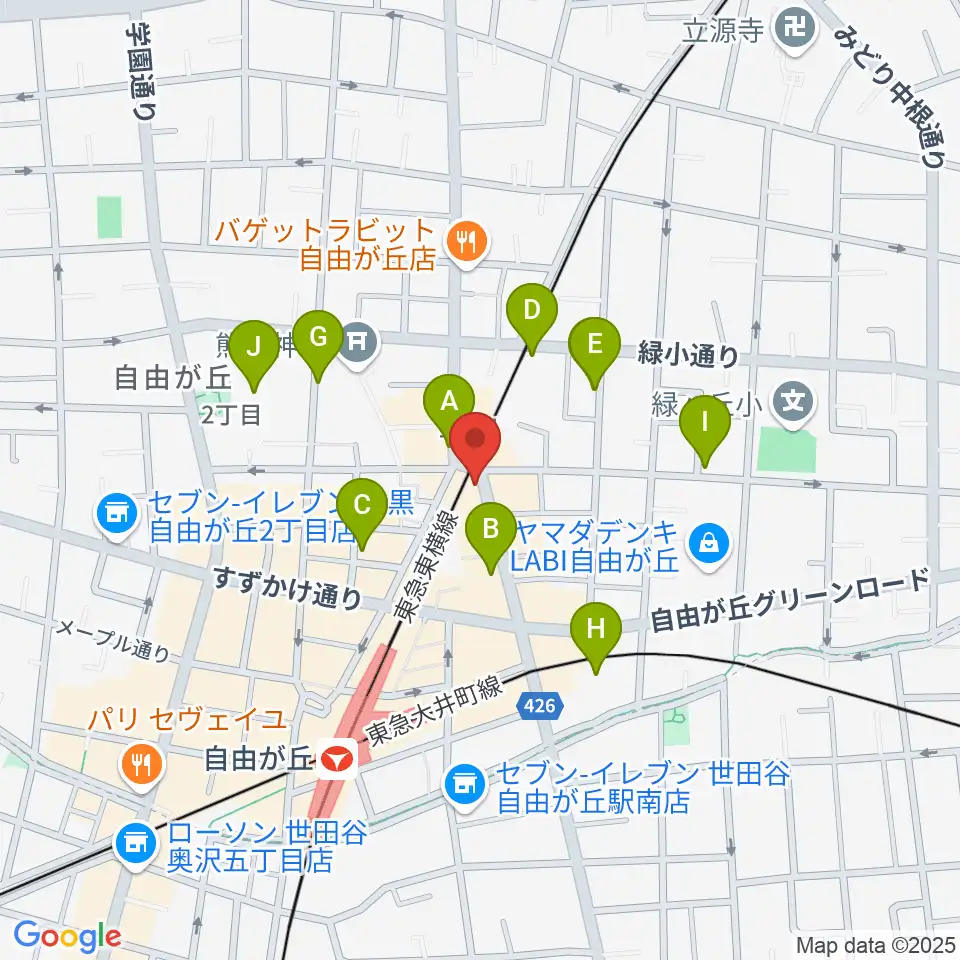 自由ヶ丘ヴァイオリン周辺の駐車場・コインパーキング一覧地図