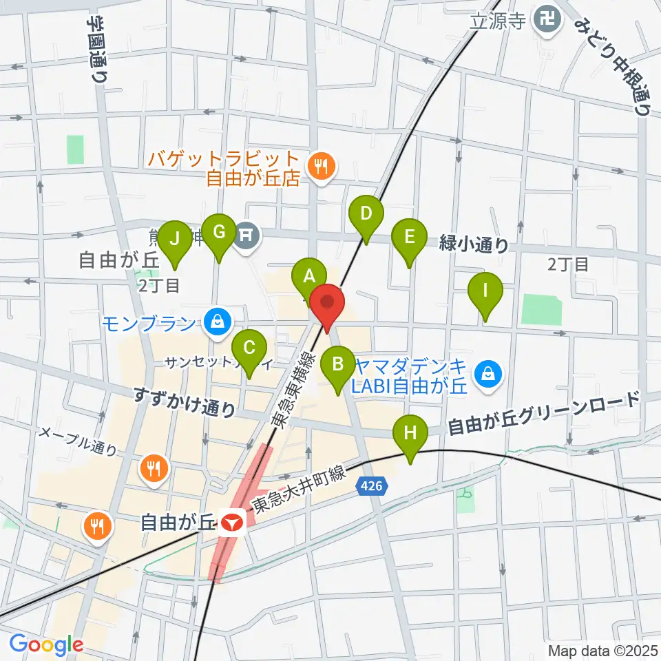 自由ヶ丘ヴァイオリン周辺の駐車場・コインパーキング一覧地図