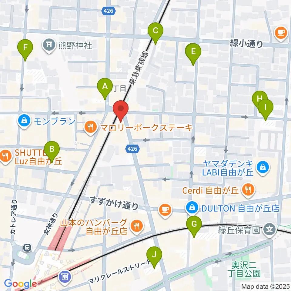自由ヶ丘ヴァイオリン周辺の駐車場・コインパーキング一覧地図