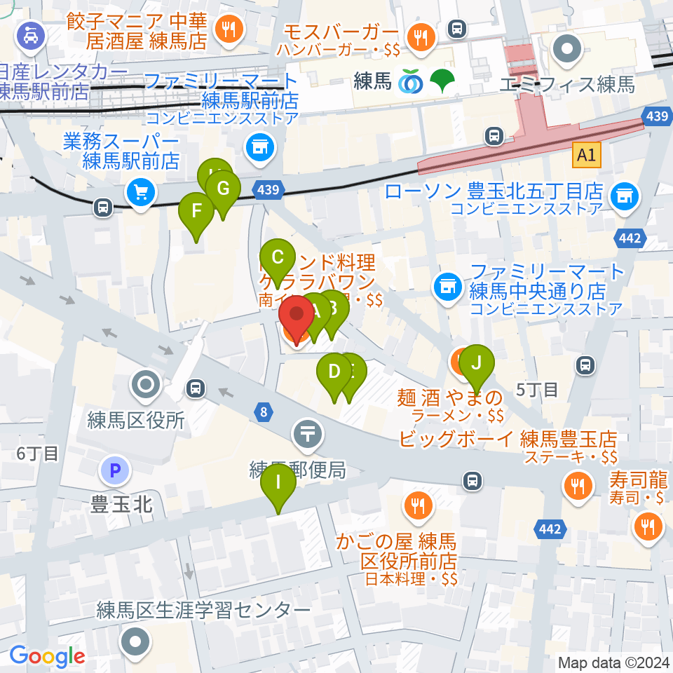 練馬BE-born周辺の駐車場・コインパーキング一覧地図