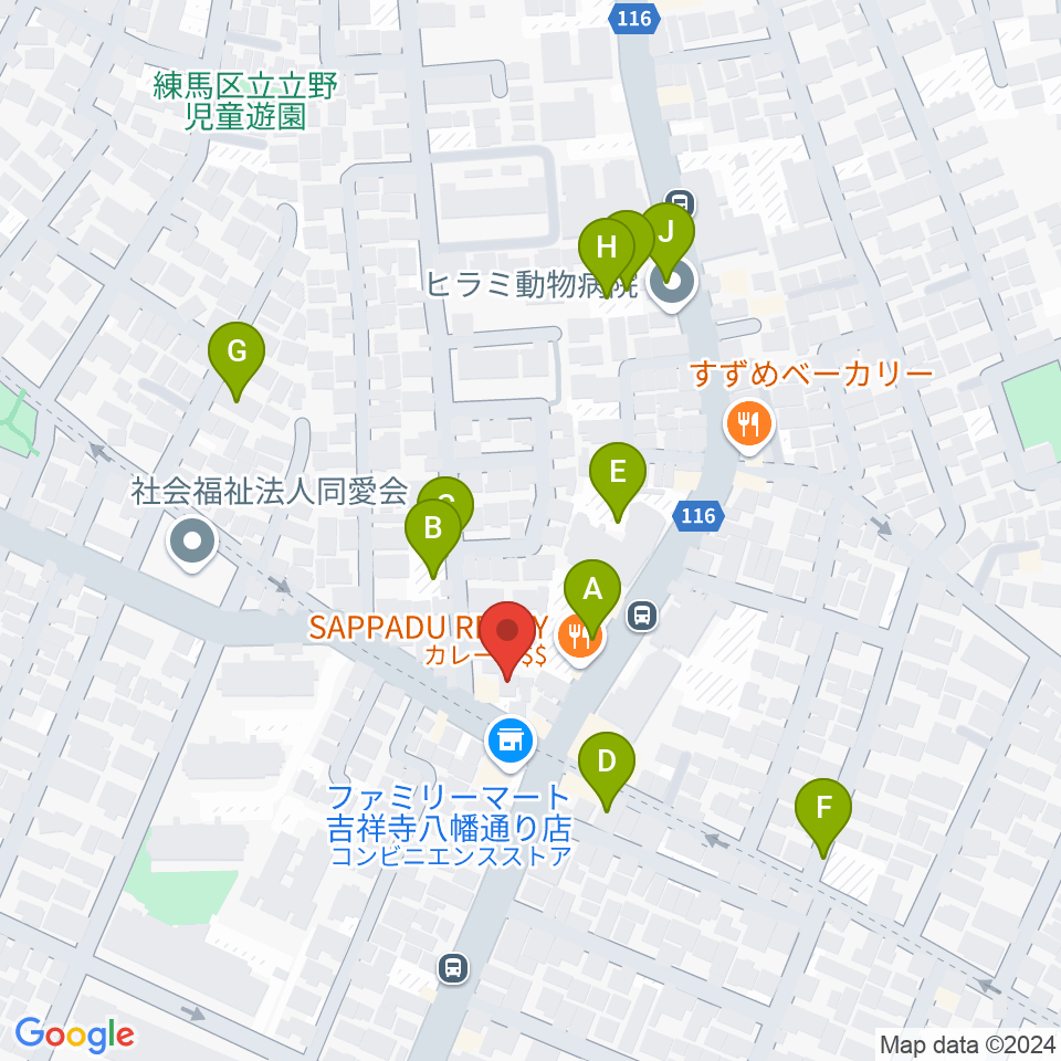 Recording Studio GOATEE周辺の駐車場・コインパーキング一覧地図