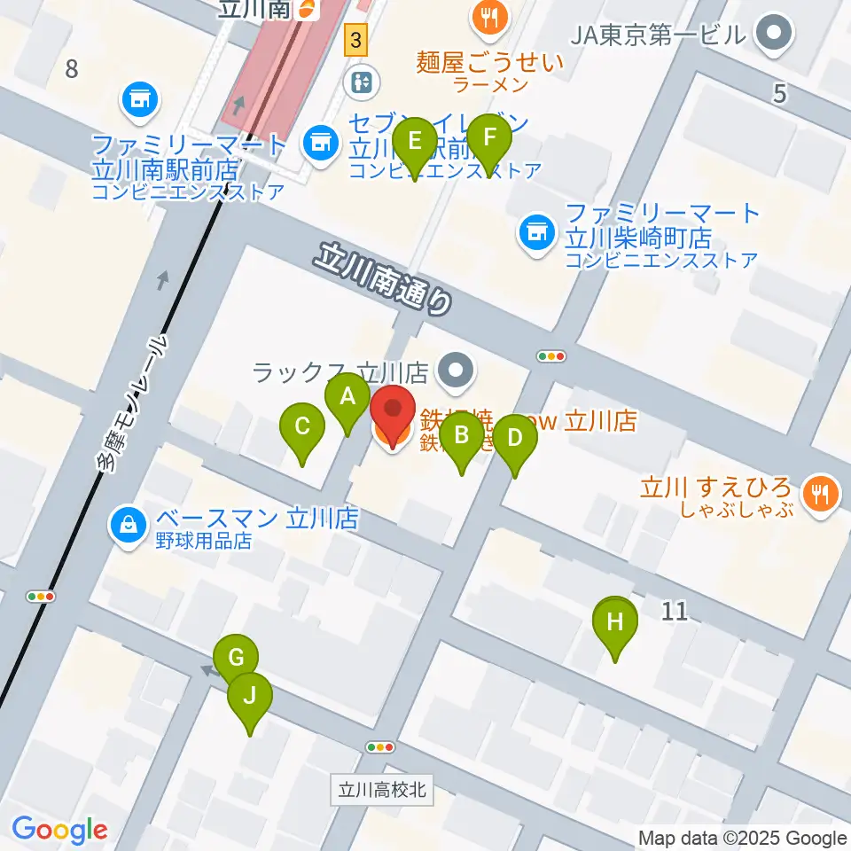 立川A.A COMPANY周辺の駐車場・コインパーキング一覧地図
