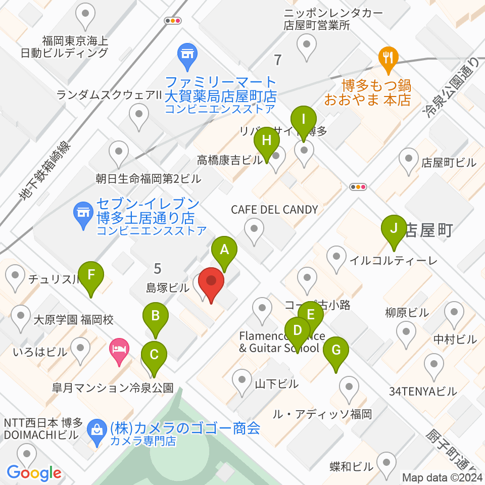 博多デジャヴ周辺の駐車場・コインパーキング一覧地図