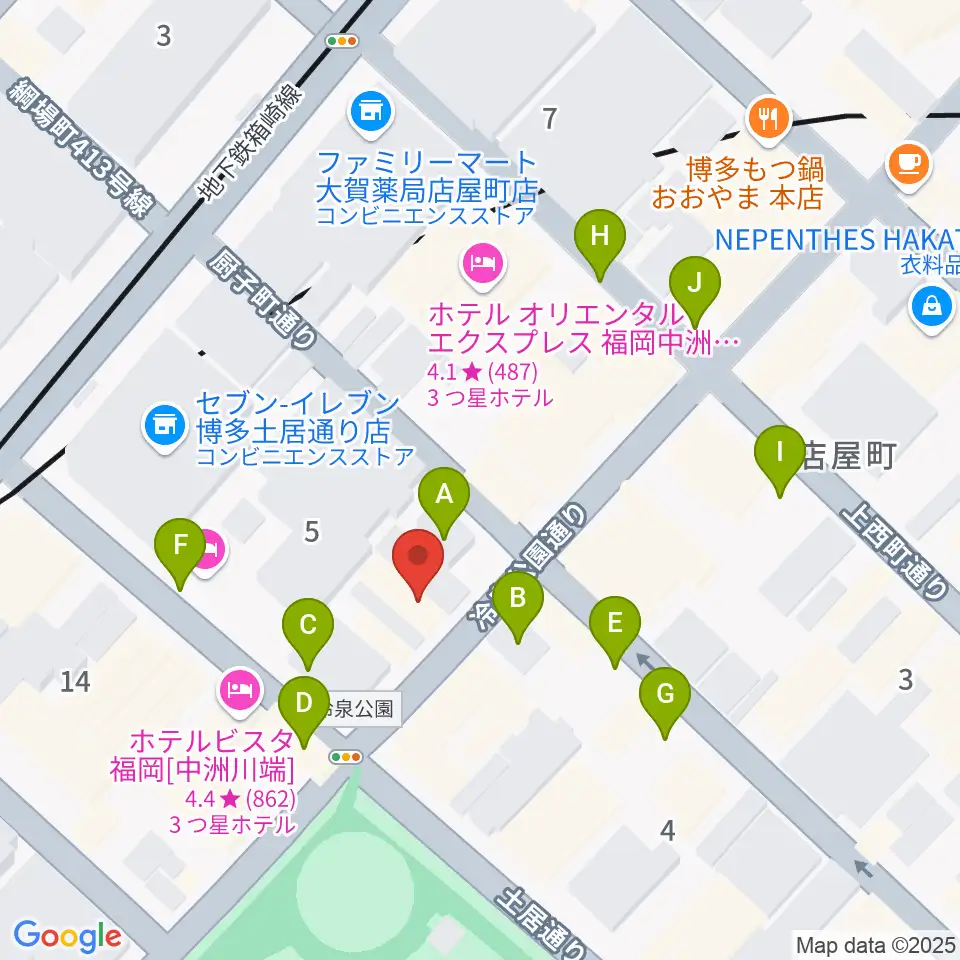 博多デジャヴ周辺の駐車場・コインパーキング一覧地図