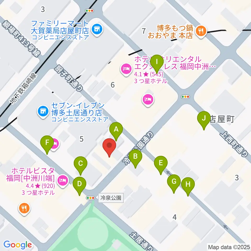 博多デジャヴ周辺の駐車場・コインパーキング一覧地図