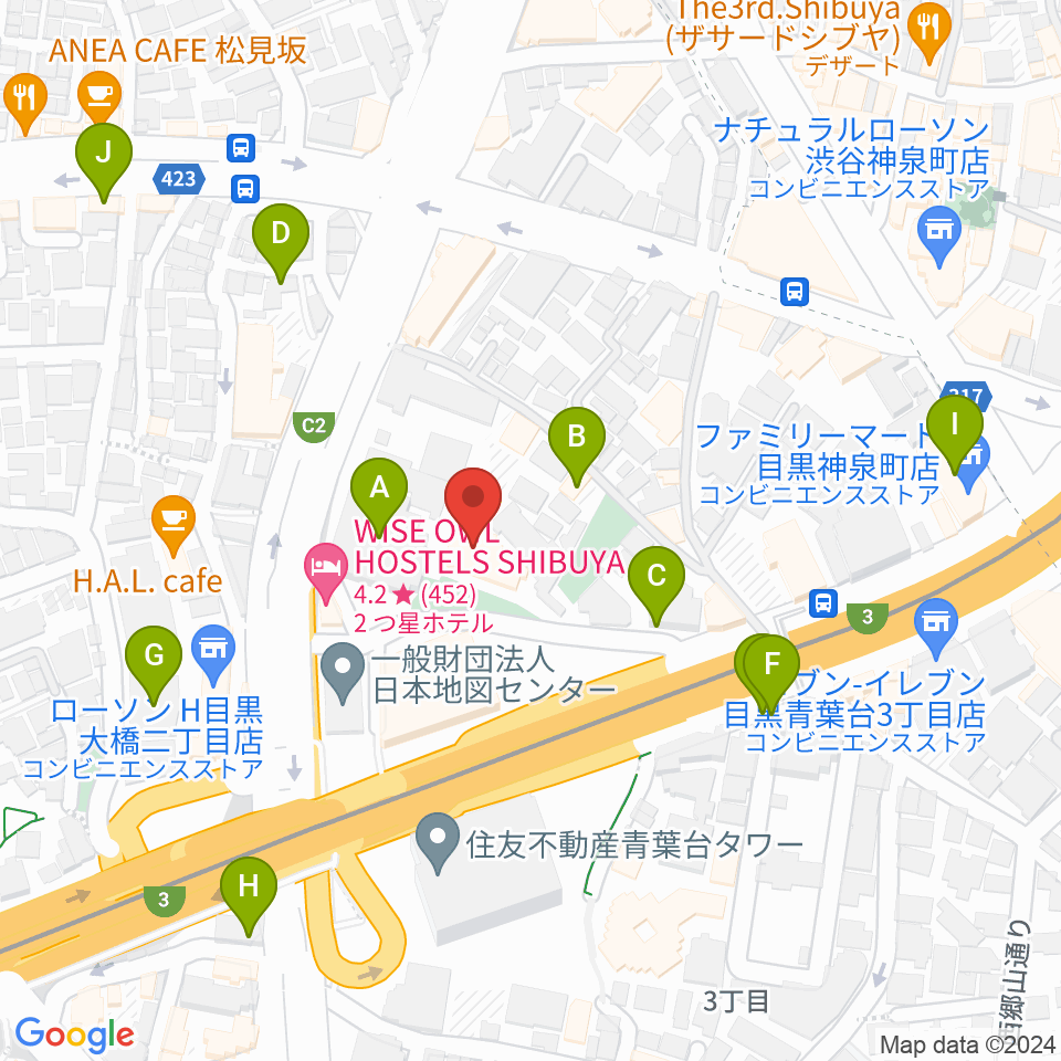 スタジオブラート周辺の駐車場・コインパーキング一覧地図