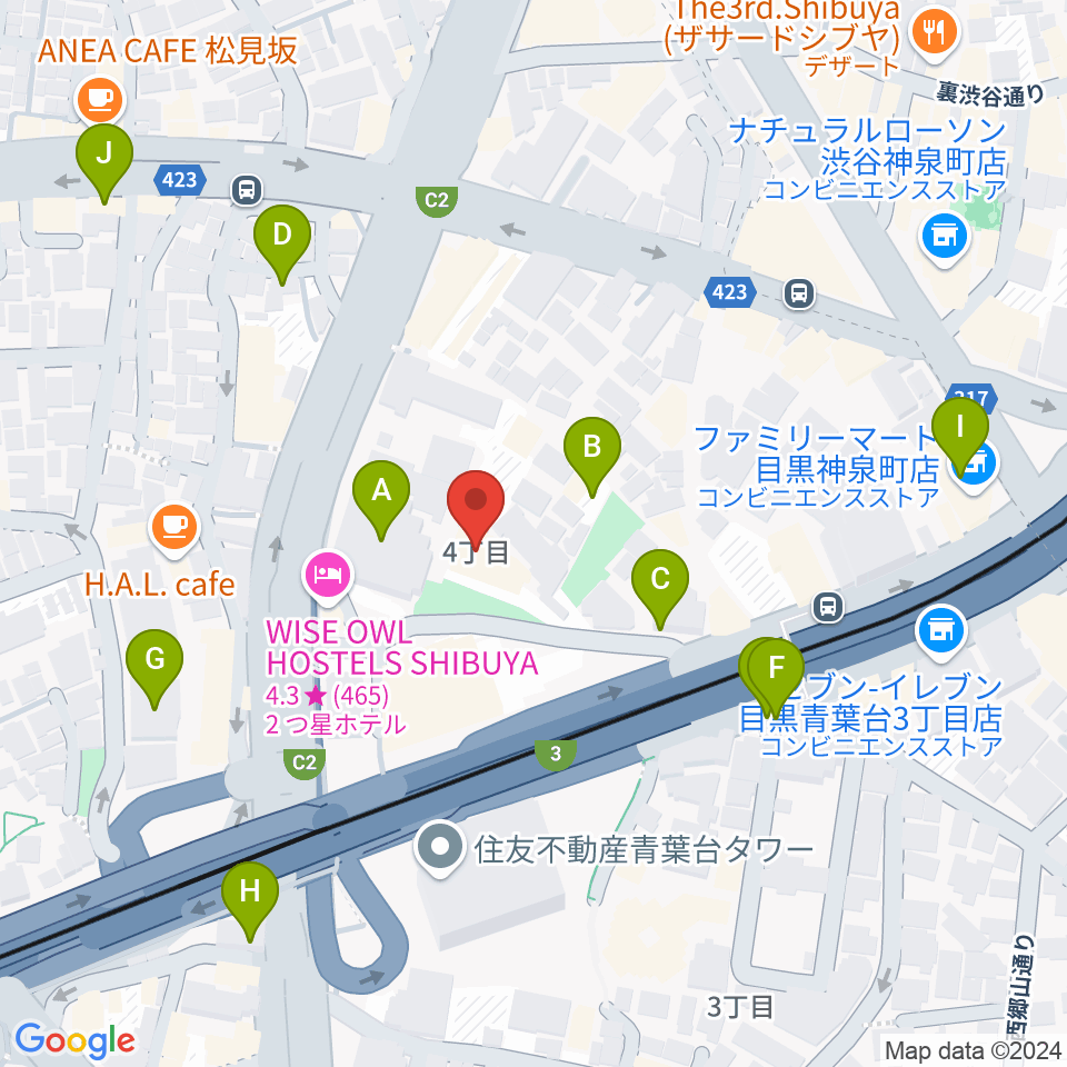 スタジオブラート周辺の駐車場・コインパーキング一覧地図