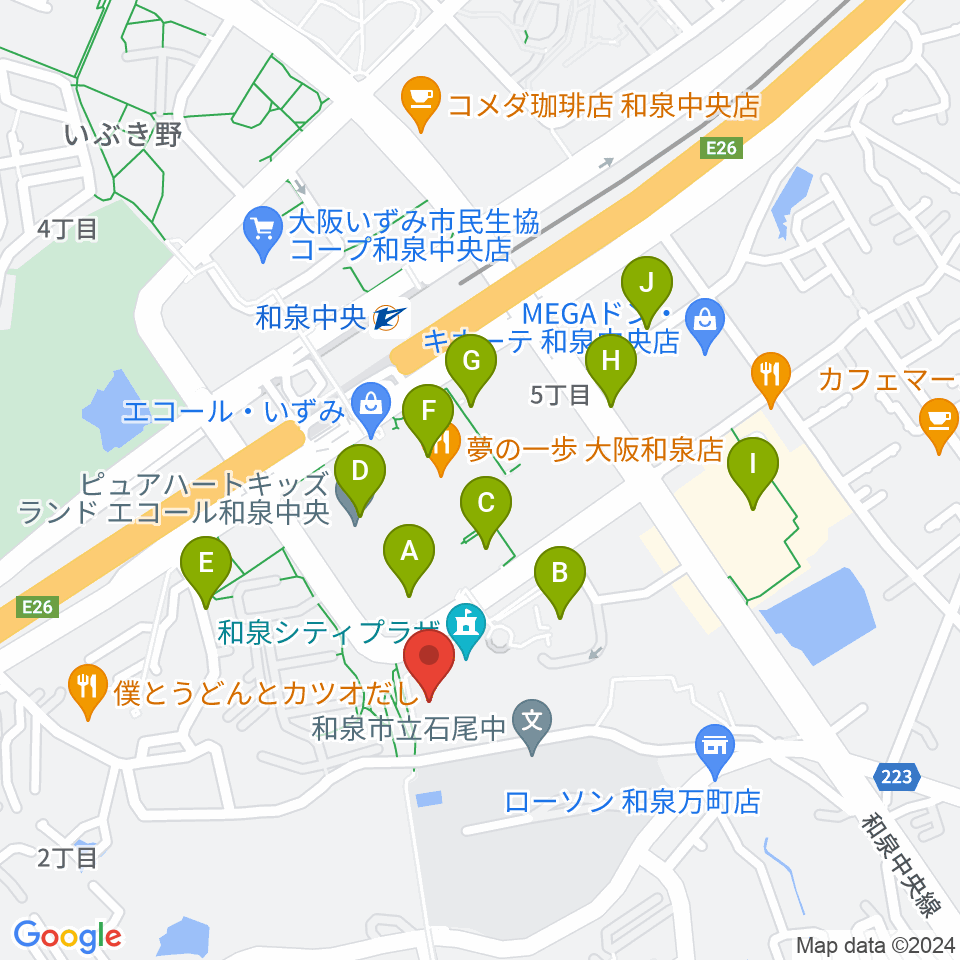 和泉シティプラザ周辺の駐車場・コインパーキング一覧地図