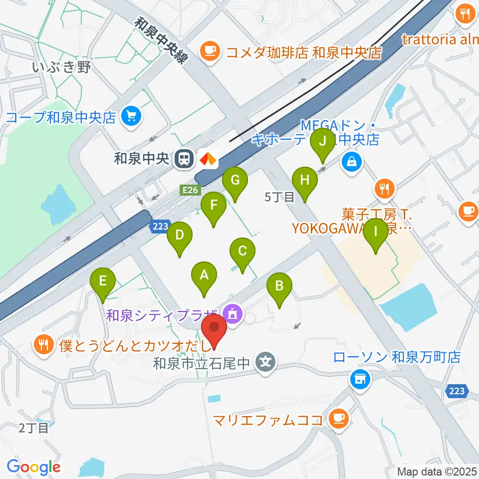 和泉シティプラザ周辺の駐車場・コインパーキング一覧地図