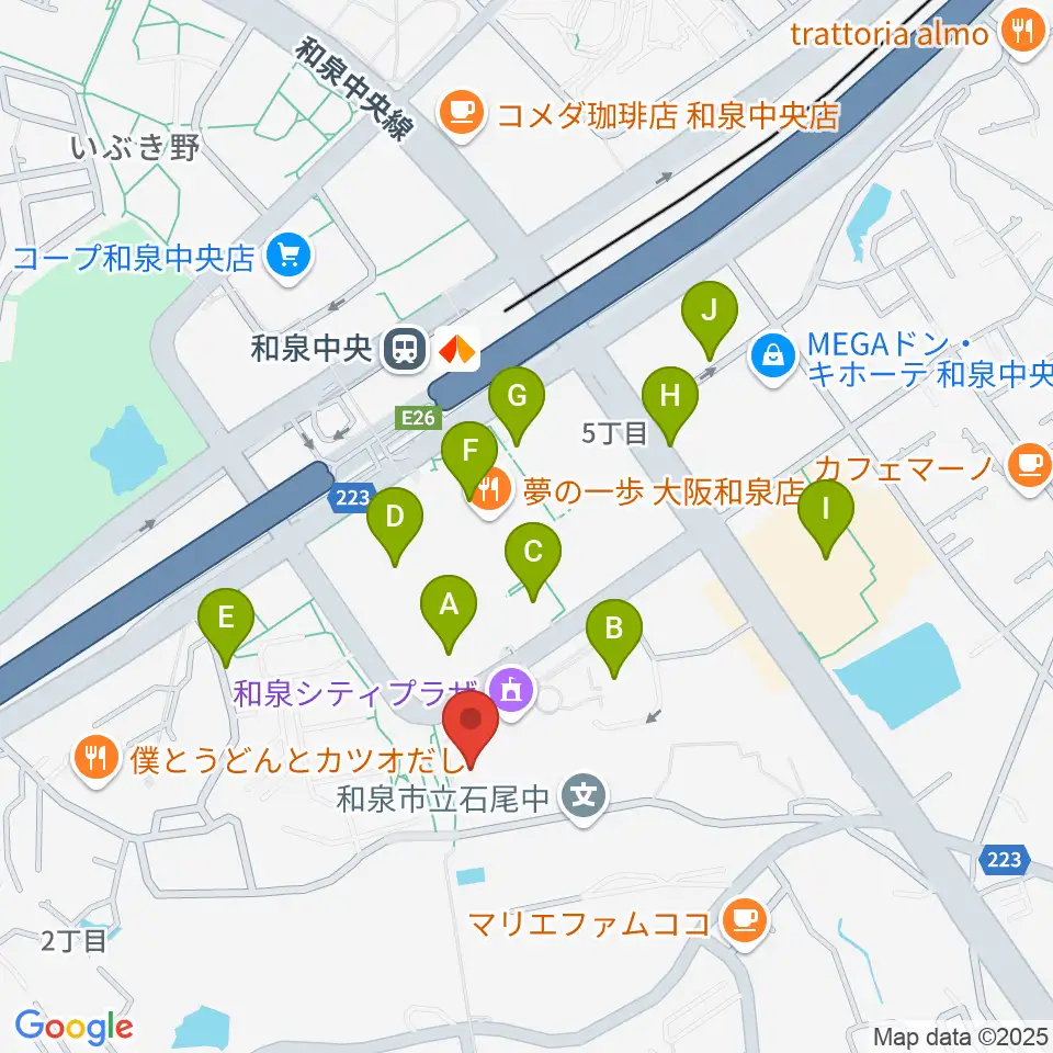 和泉シティプラザ周辺の駐車場・コインパーキング一覧地図