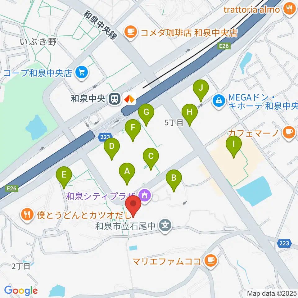 和泉シティプラザ周辺の駐車場・コインパーキング一覧地図